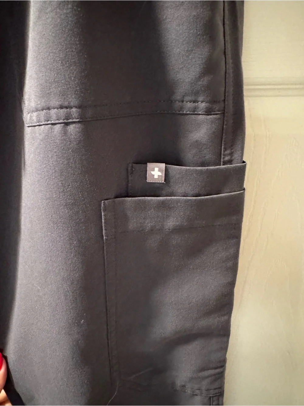 Figs Men's Charcoal Jogger Pants with Red Drawstring